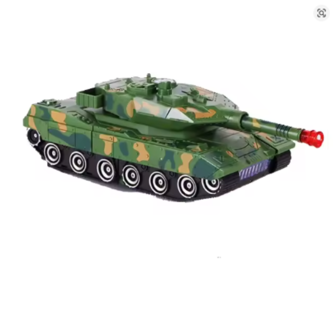 Combat Army Tank Vehicle Deformation Robot Toy Action Figure Military Combat Tank Robot Toy Playset Vehicles with Light, Music for Kids 