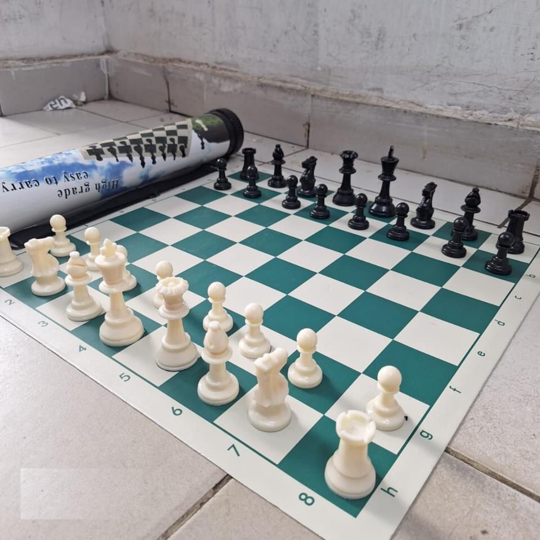 Portable Chess Set with Roll-Up Board for Kids and Adults