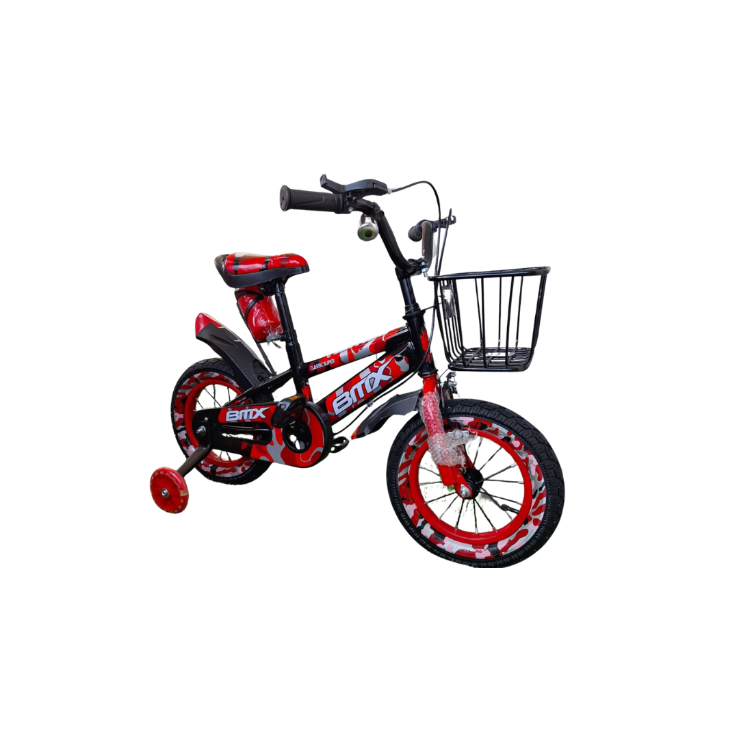 Red Camo BMX Bike for Kids with Training Wheels Children's Bicycle