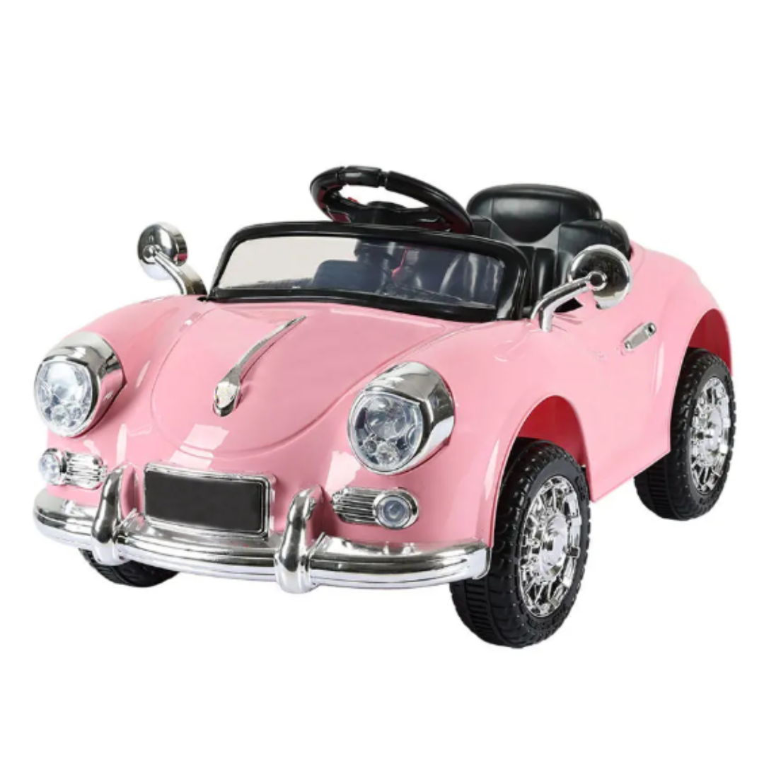 Pink Electric Ride-On Car for Kids with LED Lights - 2 to 6 Years Old