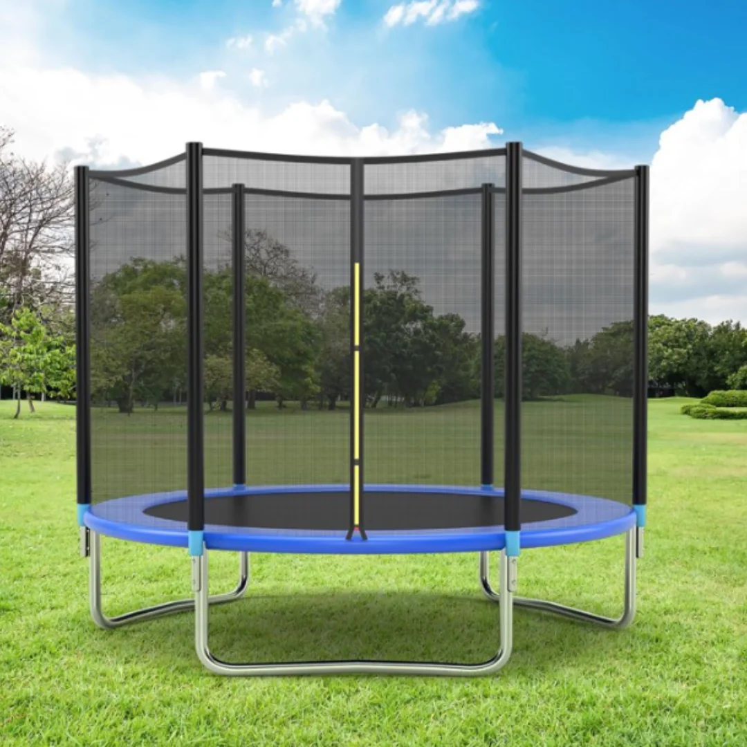 6ft Trampoline W/Safety Enclosure Net & Spring Pad + Ladder