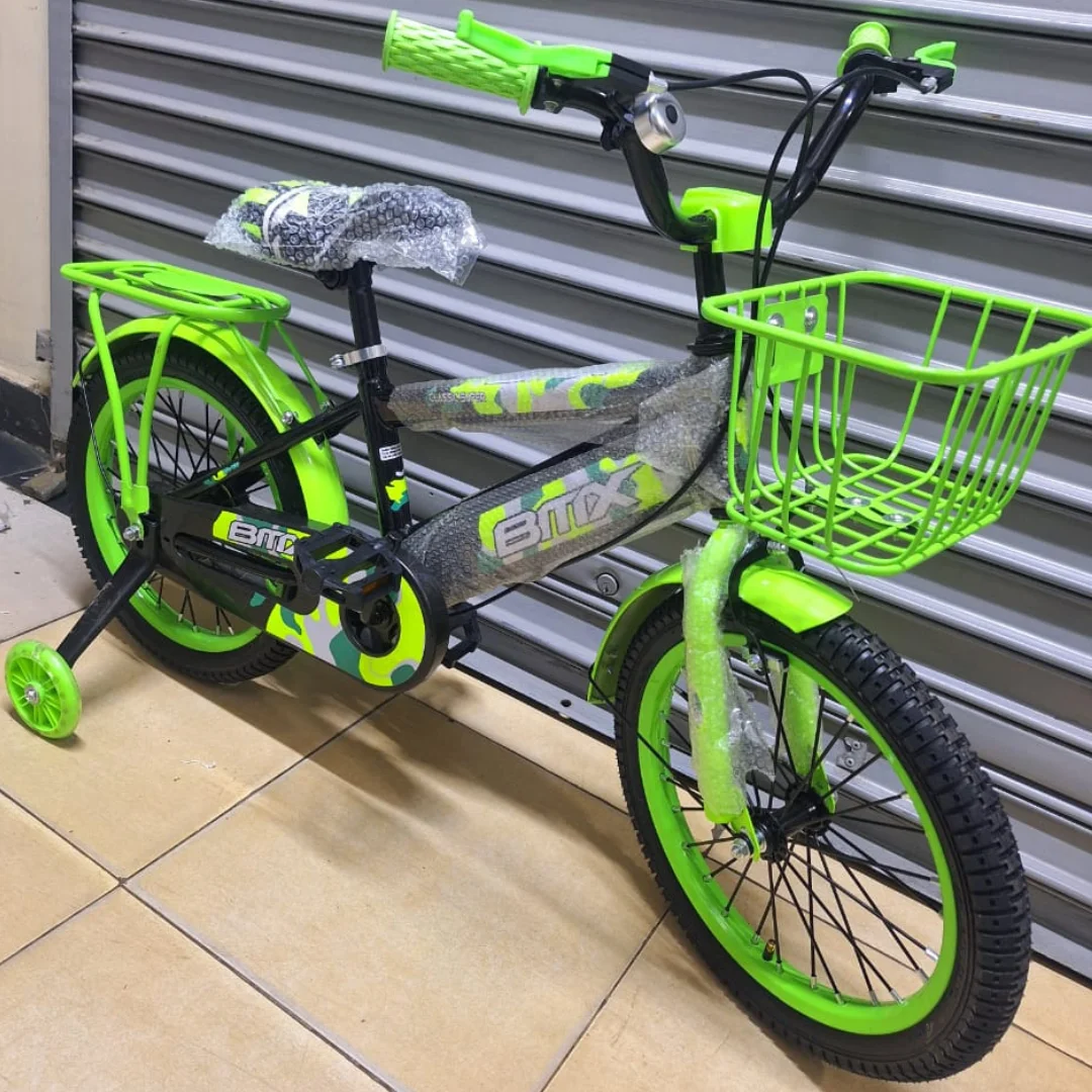 Green BMX Bicycle for Kids (Sizes 12, 16 & 20)