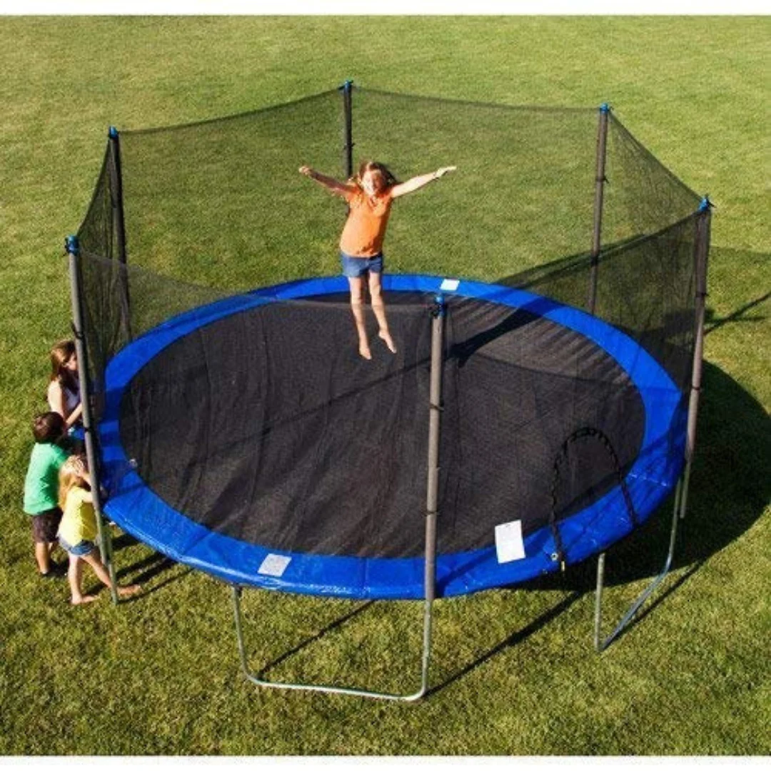 12ft Outdoor Trampoline for Kids with Safety Closing Net, Ladder + Padded Edge - Family Fun