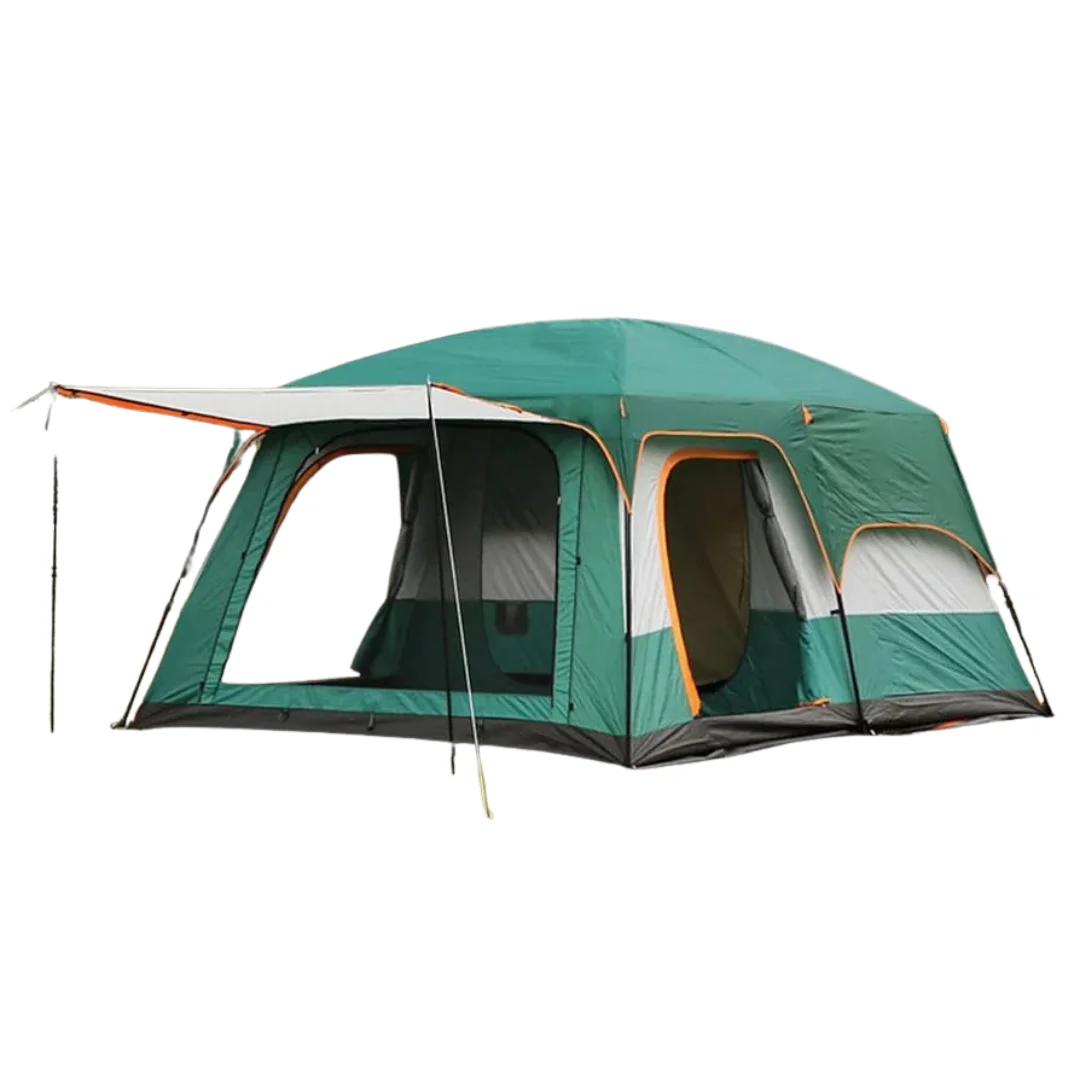 Large Automatic Camping Tent for 8 - 12 People, Family Tent with Two Bedrooms and One Hall Tent, Spacious Outdoor Camping Tent