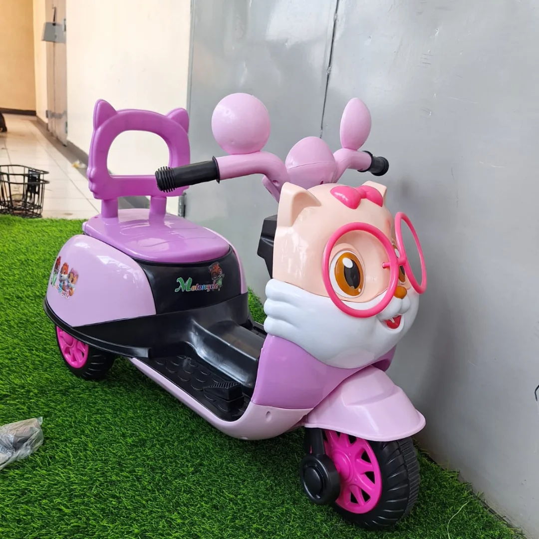 Kids Motorcycle, Electric Motorbike for Kids (2yrs to 7yrs) - Cartoon Shaped Children′s Electric Toy Motorbike /with Early Education Function _ Pink / Purple