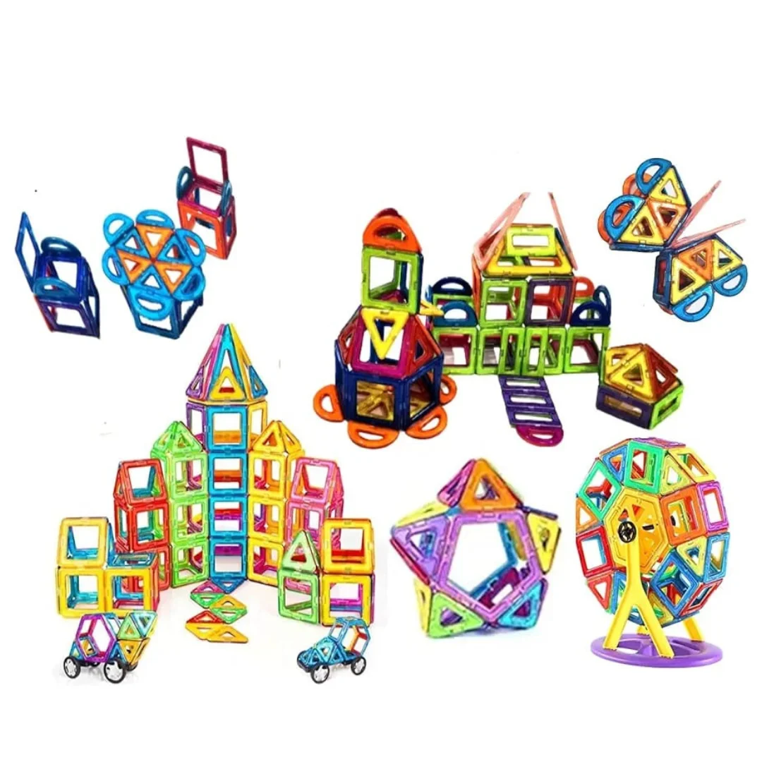 84 PCS Magnetic Tiles Building Set for Kids – 84 Pieces Magnetic Tiles for Children - Building Tiles (Ages 3+)