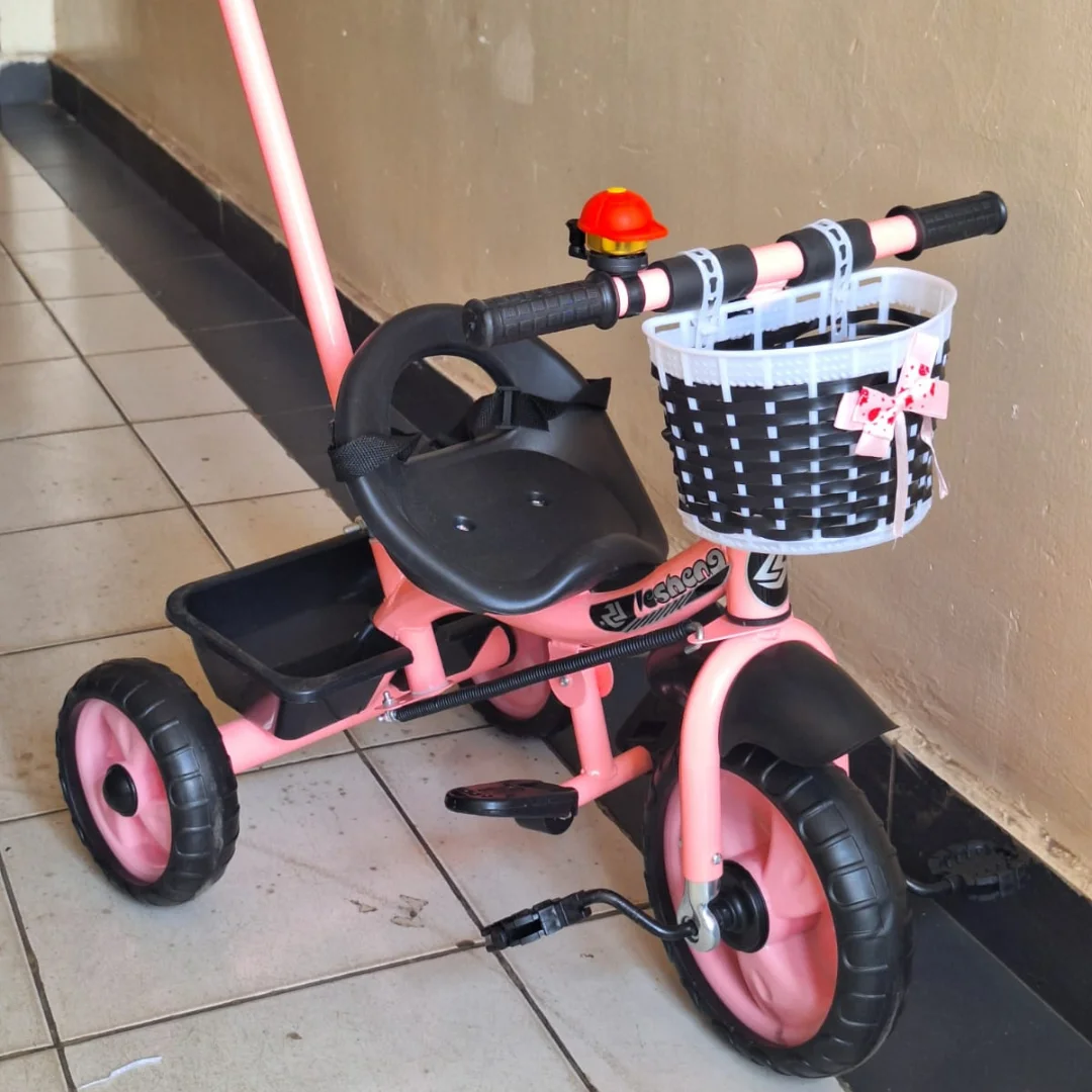 Pink Tricycle with Push Handle
