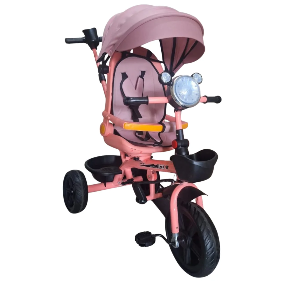 Green Luxury Tricycles with Canopy & Push Handle – 3-in-1 Kids Tricycles for 1–4 Years (Safety Belt, Storage Basket, Adjustable Canopy) – Best Baby Tricycle Kenya