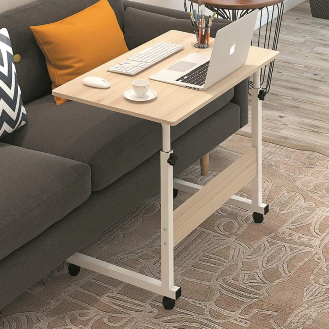 Adjustable Side Table - Coffee Table L-Shaped Bedside Table Simple End Table Removable Tray Table Liftable Computer Desk Tabletop Spacious