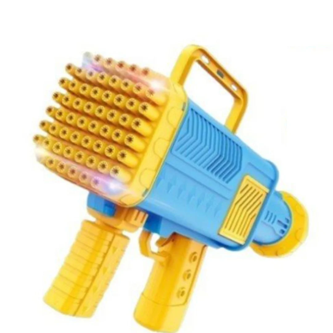 Bubble Gun for Kids, Fun Bubbles Generator with 60 Holes and Lights - Fun Toys for Kids and Parties