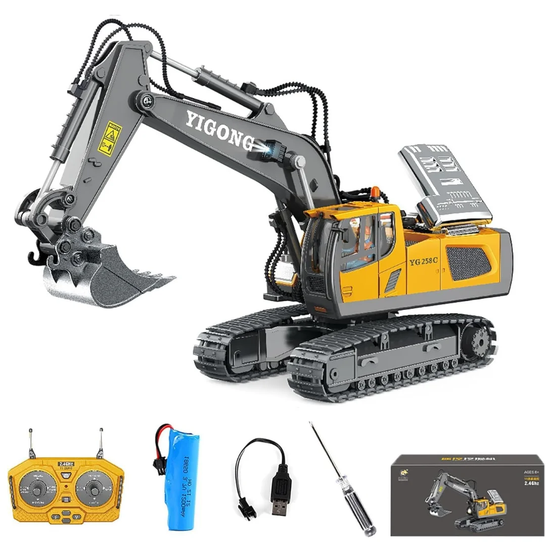 RC Excavator Toy for Kids, Remote-Controlled Excavator for KIds, Digging Toy, RC Toys, Remote Controlled Car