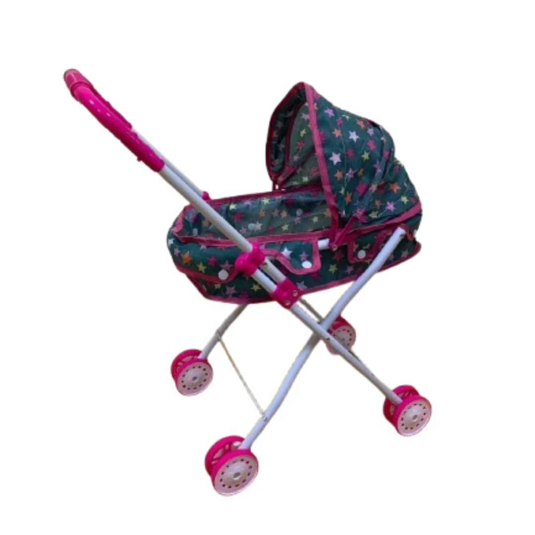 Foldable Baby Doll Stroller Girls Pretend Play Stroller for Toddlers and Kids - Stroller Accessory for Dolls, Pushchair Toy for Outside Role Play (3+ Year Old) | Pretend Play Doll Pram for Girls