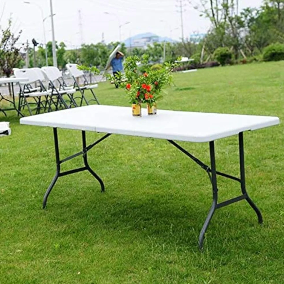 1.5m Foldable Plastic Table HDPE - Portable Folding Table for Events & Home Use