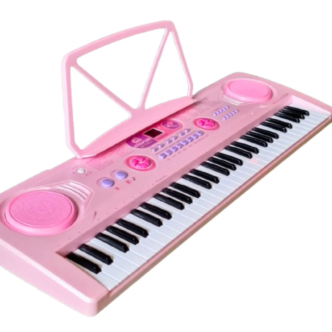 Pink Piano with Record and Playback Functions, 61 Keys Piano for Kids - Electric Keyboard with Tones and Rythms