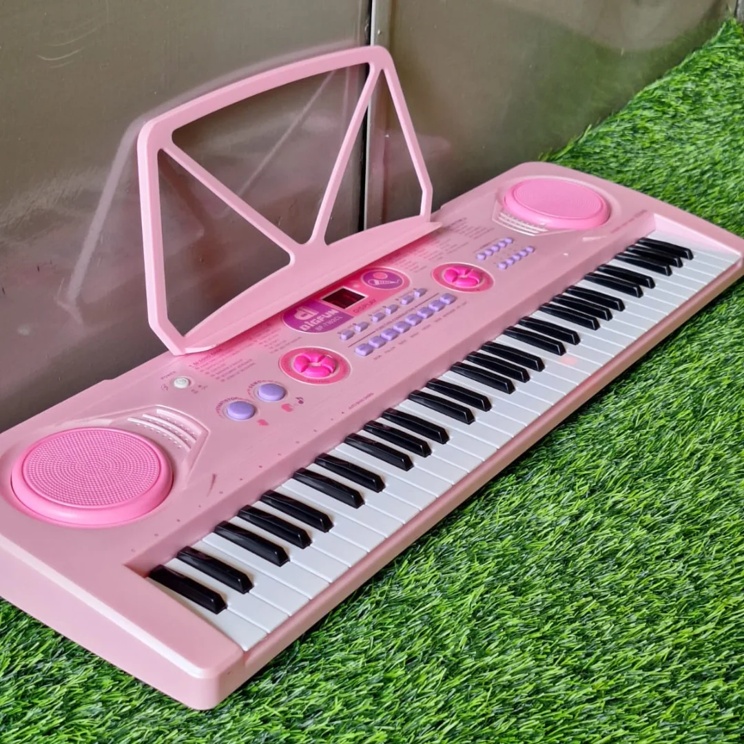 Pink Piano with Record and Playback Functions, 61 Keys Piano for Kids - Electric Keyboard with Tones and Rythms