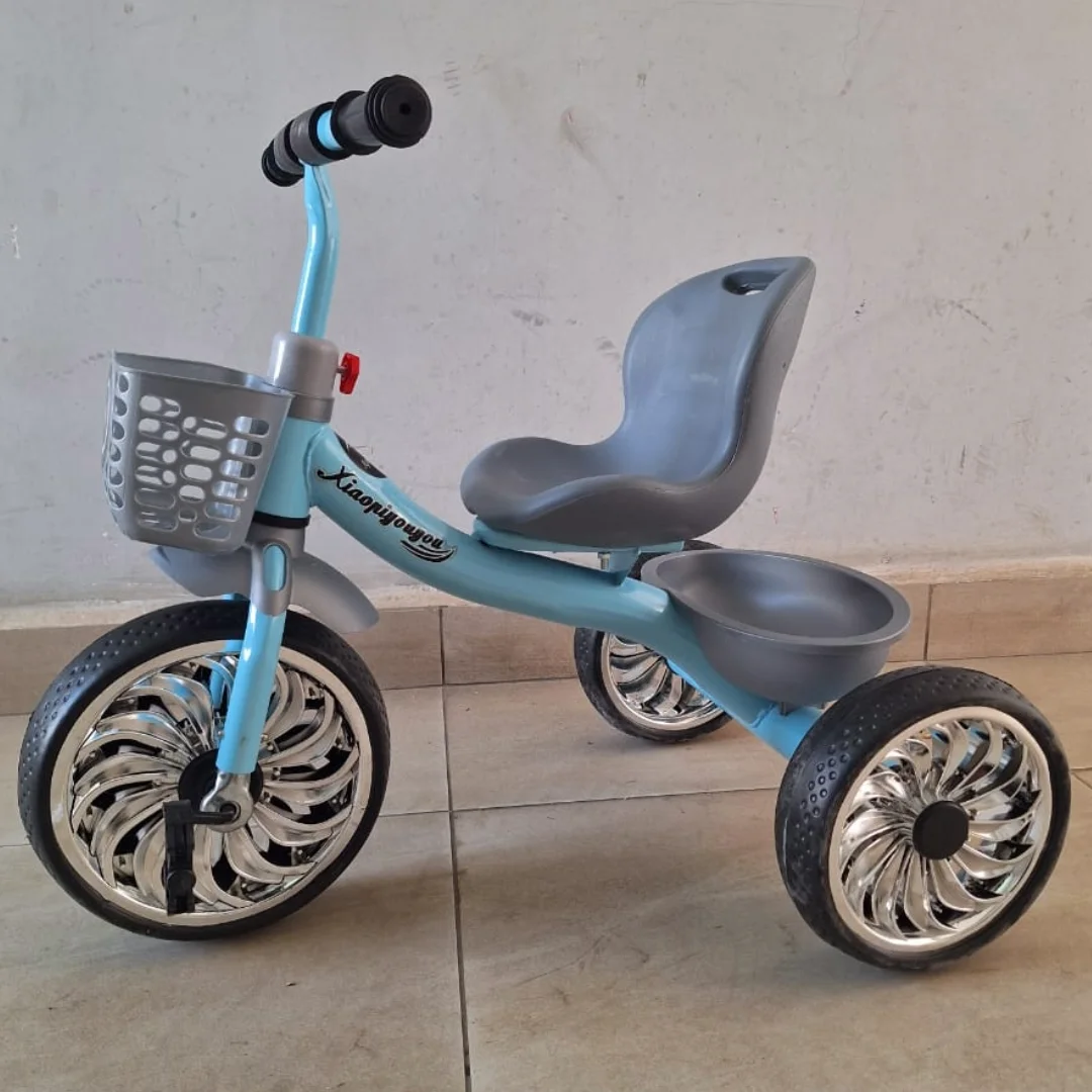 Blue Tricycle with Basket for Toddlers in Kenya - 3 Wheel Kids Ride On Bike