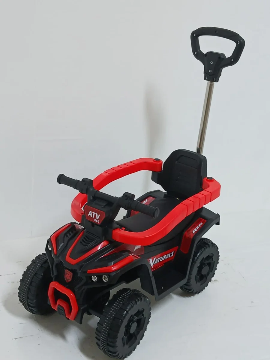 Ride-On Baby Push Car, 4 Wheel Baby Walker Toy (Age 1-4yrs), Stroller, 3-in-1 Ride-On Push Car, Ride Car ATV for Toddlers with Removable Push Handle - Ride-On Cars for Kids
